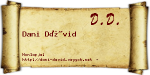 Dani Dávid névjegykártya