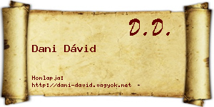 Dani Dávid névjegykártya